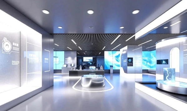 極簡科技風展廳解碼未來企業的空間語言